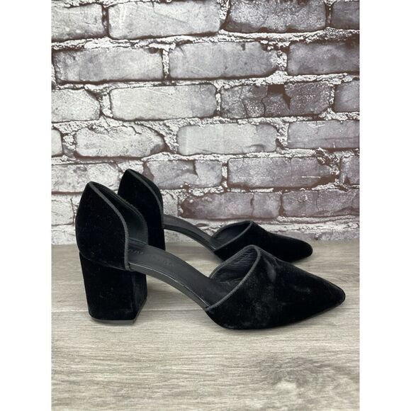 JENNI KAYNE Black Velvet D’ Orsay Block Heel Pointed Shoes Women Sz 39.5EU/9M US - Picture 4 of 16